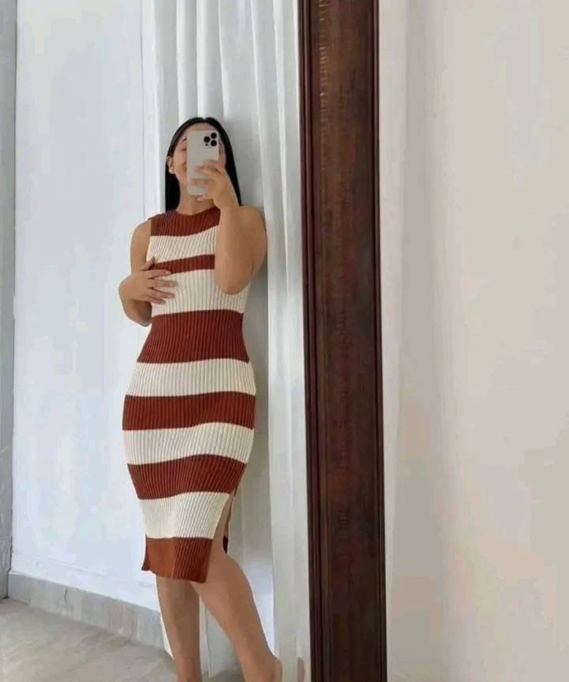 Vestido de Hilo Tejido con Abertura🙈