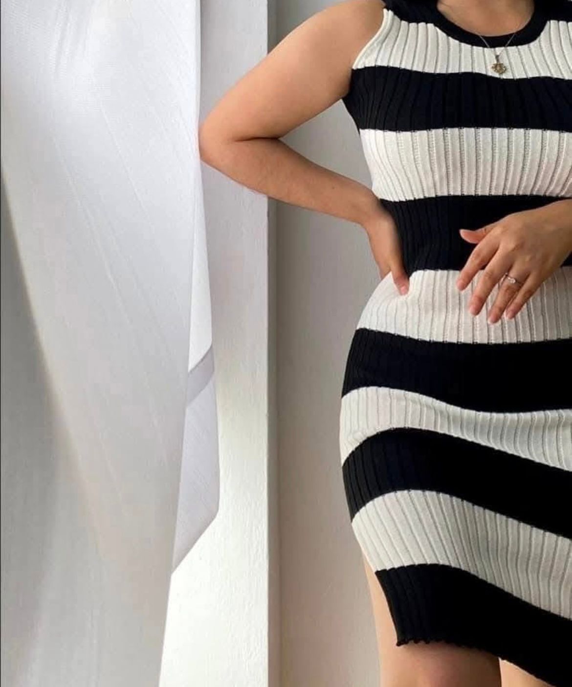 Vestido de Hilo Tejido con Abertura🙈